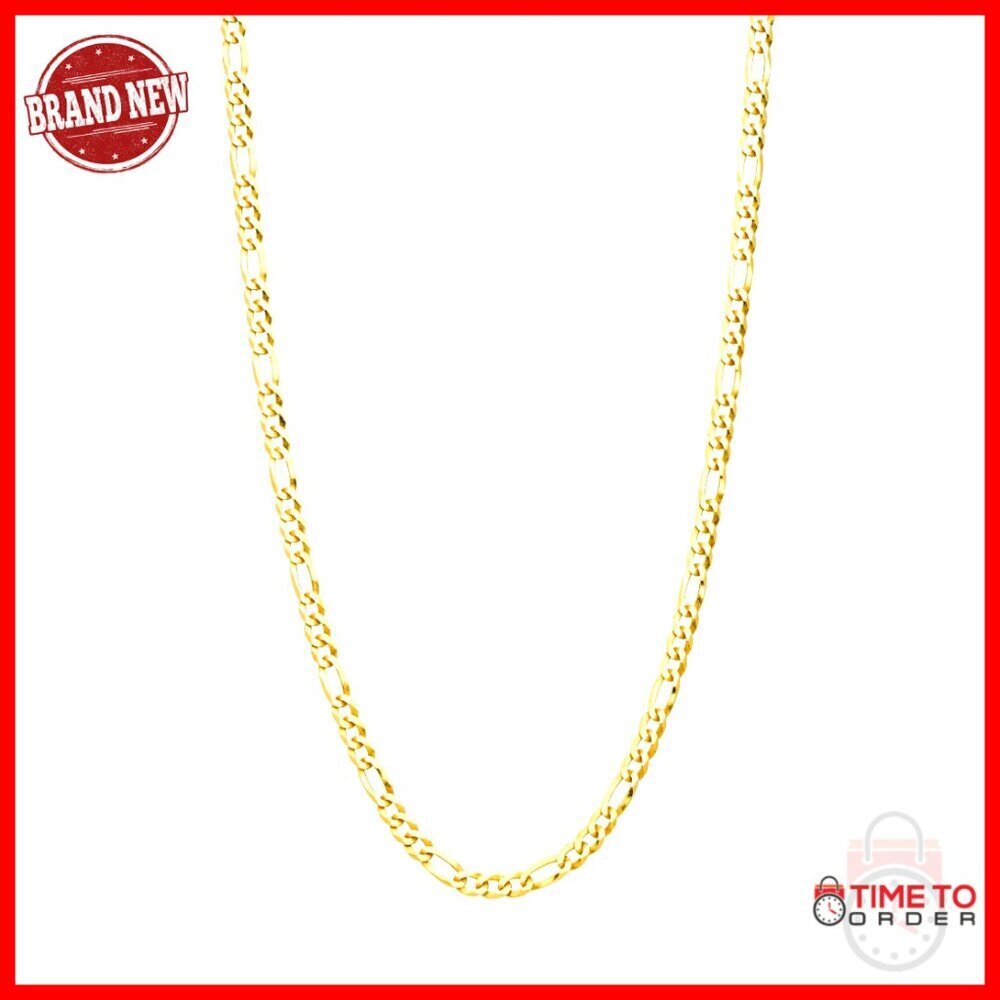 Sterling Silver 3mm Figaro Chain Necklace with Lobster Clasp
